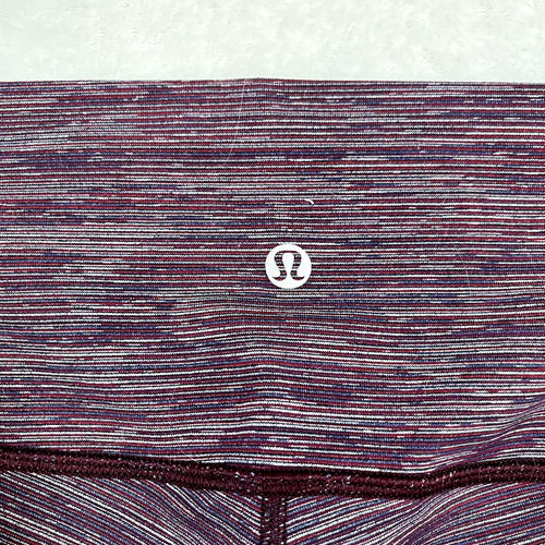 Lululemon Wunder Under Crop 21” Women AU12 US8 Edged Stripe Blueprint Royal Ruby - Picture 4 of 15