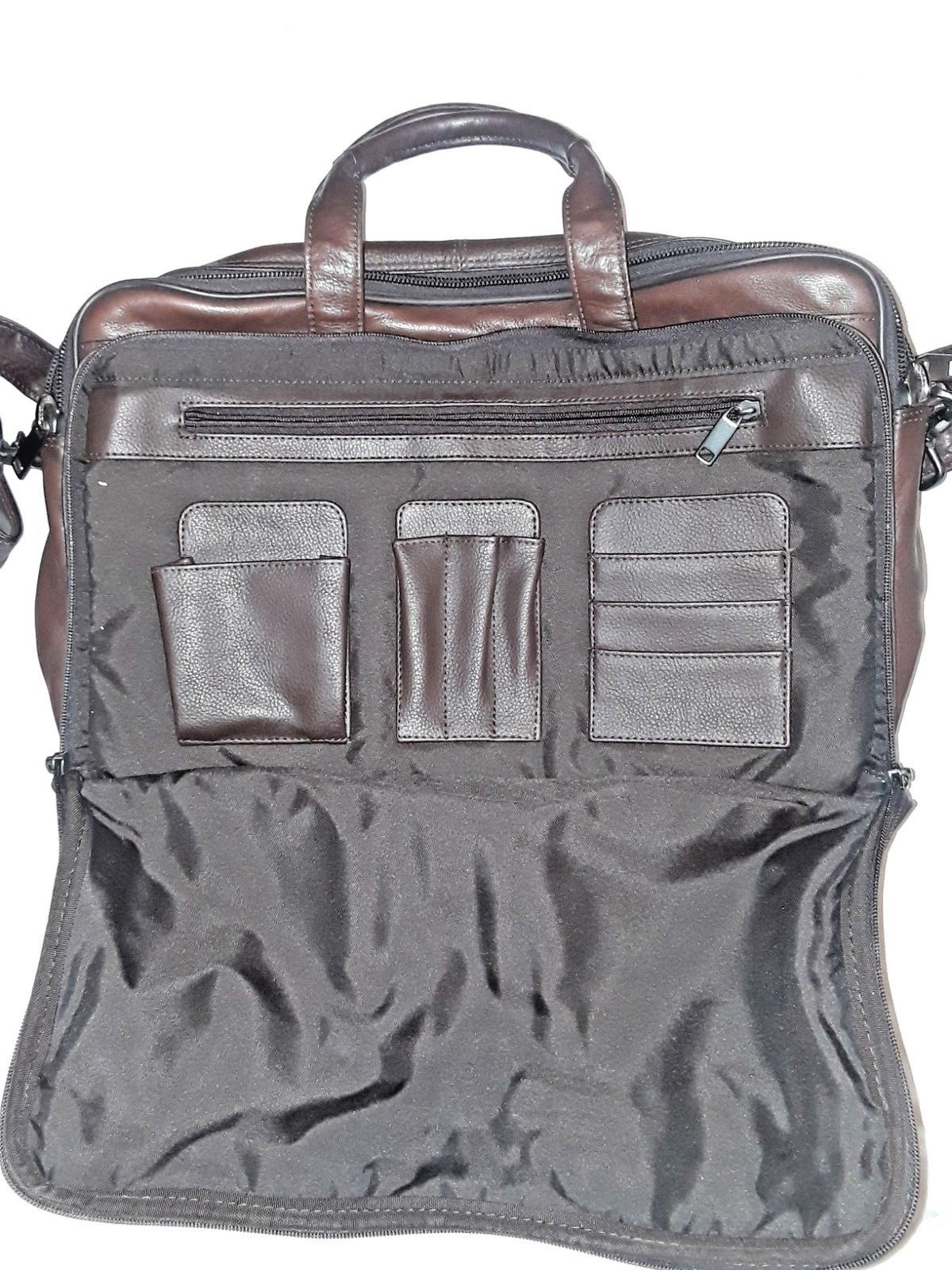 Soft Brown Leather Briefcase with Shoulder Strap/Excellent Condition eBay