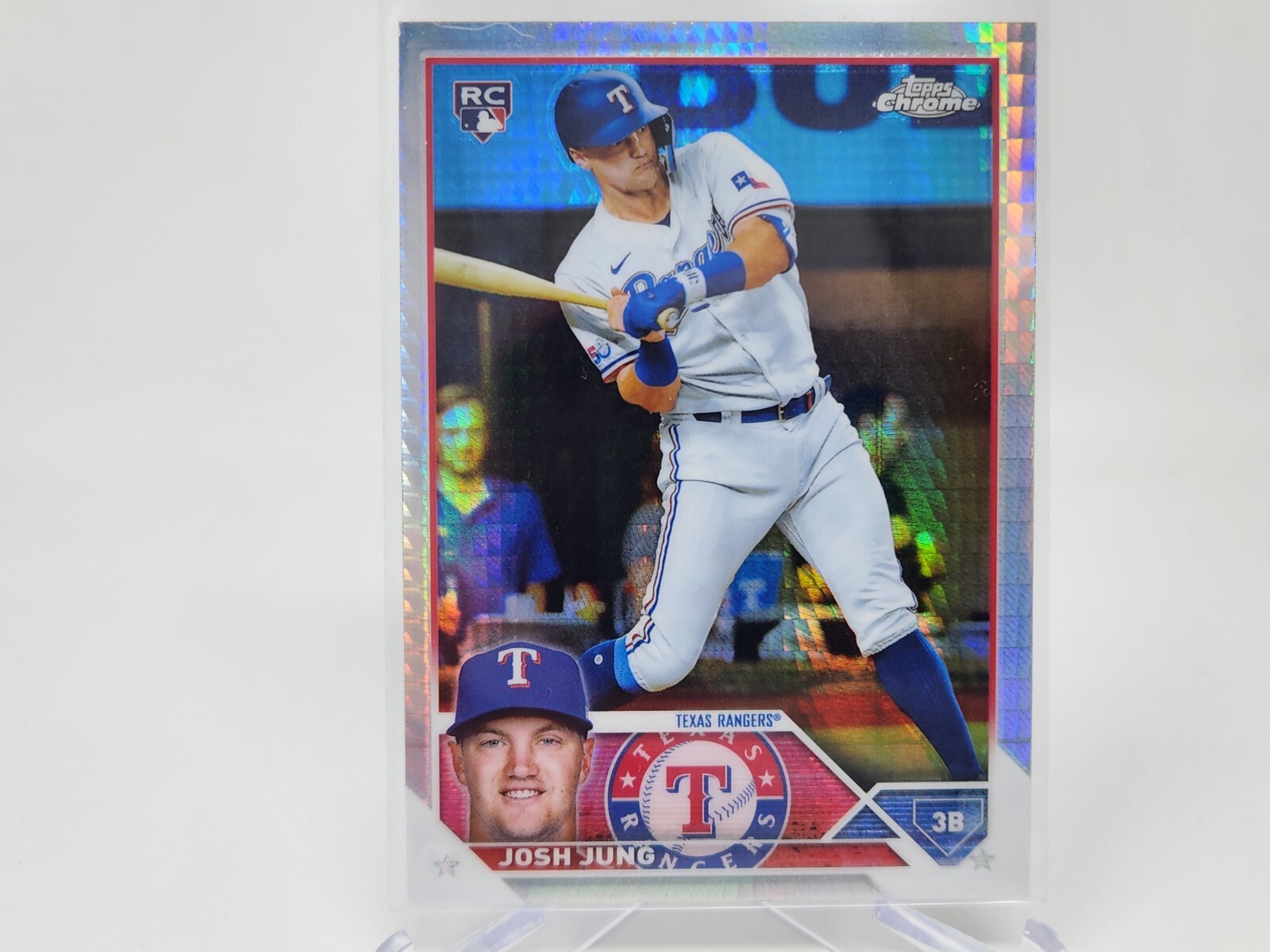 2023 Topps Chrome #93 Josh Jung Prism Refractor RC Rookie