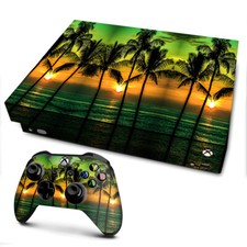 Xbox One X Console Skins Decal Wrap ONLY Sunset Palm Trees Ocean