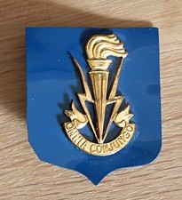 Insigne béret Transmissions Armée Belge ABL Devise Omnia Conjugo post WW2 WWII