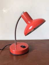 Lampada Da Tavolo Abajour Vintage Veneta Lumi Rosso Interruttore Originale