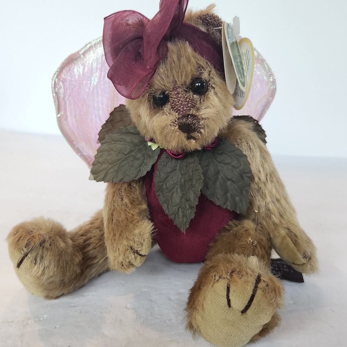 Bearington Collection Bear Plush Tinker #1404 Fairy Wings Bow 