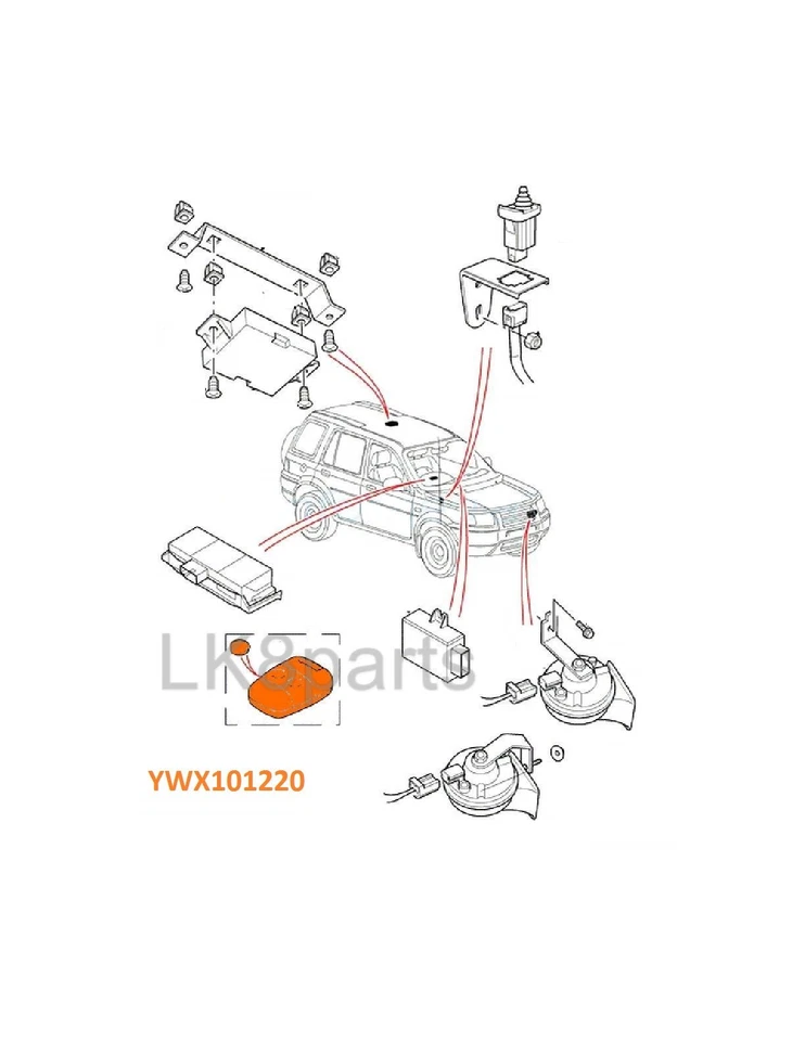 Land Rover Defender Discovery Freelander alarma bloqueo remoto auricular llavero Foto 2 de 3