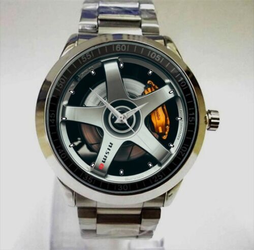 ¡Calidad superior! Nissan Skyline R34 GT-R 1999 rueda Nismo unisex deportivo reloj de metal!!