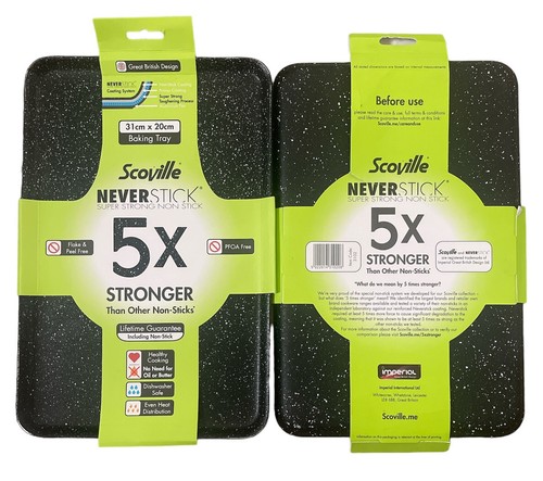2 x Scoville Non Stick Oven Baking Tray. 31cm × 20cm. 5x Stronger. Nonstick. - Picture 2 of 2
