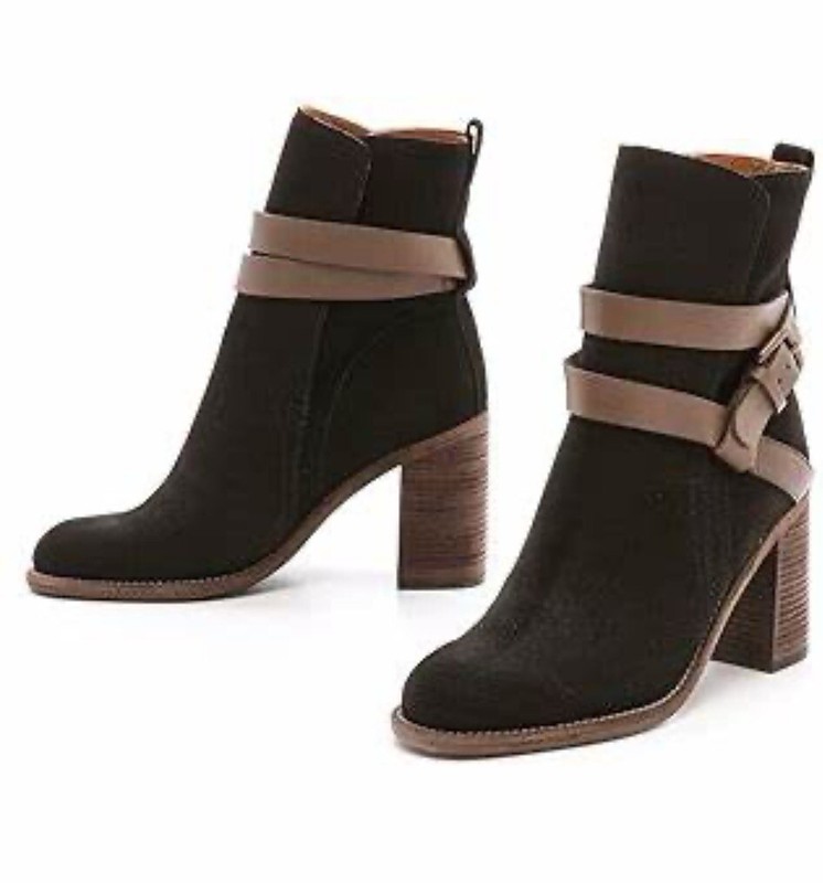 See By Chloe Buckled Strap Suede Brown Bootie 41 Worn One Time