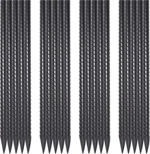 16 Inch Rebar Ground Stakes 20 Pack 3/8 Inch Diameter Straight Metal Stakes for 