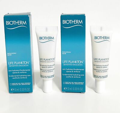 Biotherm Life Plankton Sensitive Emulsion Hydrating Care Lot 2x 0.33 oz 10ml NIB