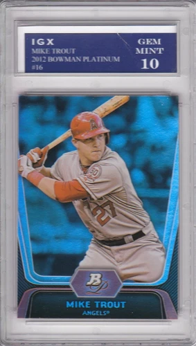 MIKE TROUT ROOKIE CARD Bowman Platinum $$ Angels Baseball GEM MINT 10 RC!