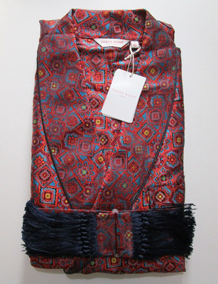 DEREK ROSE HERREN MORGENMANTEL - MEDIUM - 100% SEIDE JACQUARD - UVP. 1.250  Verona