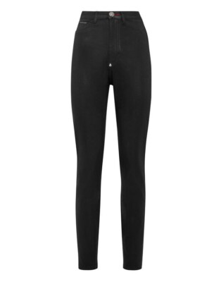 PHILIPP PLEIN Super High Waist Jegging Women Iconic Plein Black Size 26 $950