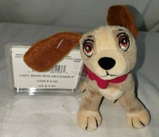 Disney's Lady Lady  the Tramp 4  Keychain Bean Bag Plush New w/ Tags Rare HTF