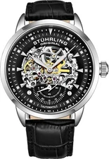 Stuhrling Executive Automatic Skeleton Men's Self Wind  Leather Strap Watch