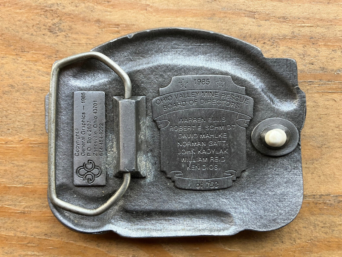Ohio Valley Mine Rescue Contest Belt Buckle 1985 1 of 750 View 2