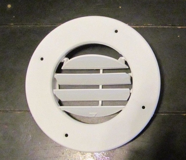 White Round AC Ceiling Vent Open Close Adjust Rotate Trim Ring RV