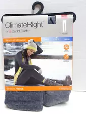 CLIMATE RIGHT BY CUDDL DUDS SMALL LEGGING WARM UNDERWEAR-STRETCH FLEECE-GREY