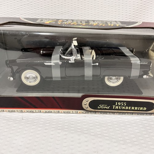 ROAD TOUGH 1955 Ford Thunderbird Black /18 Covertible Diecast - Picture 2 of 5