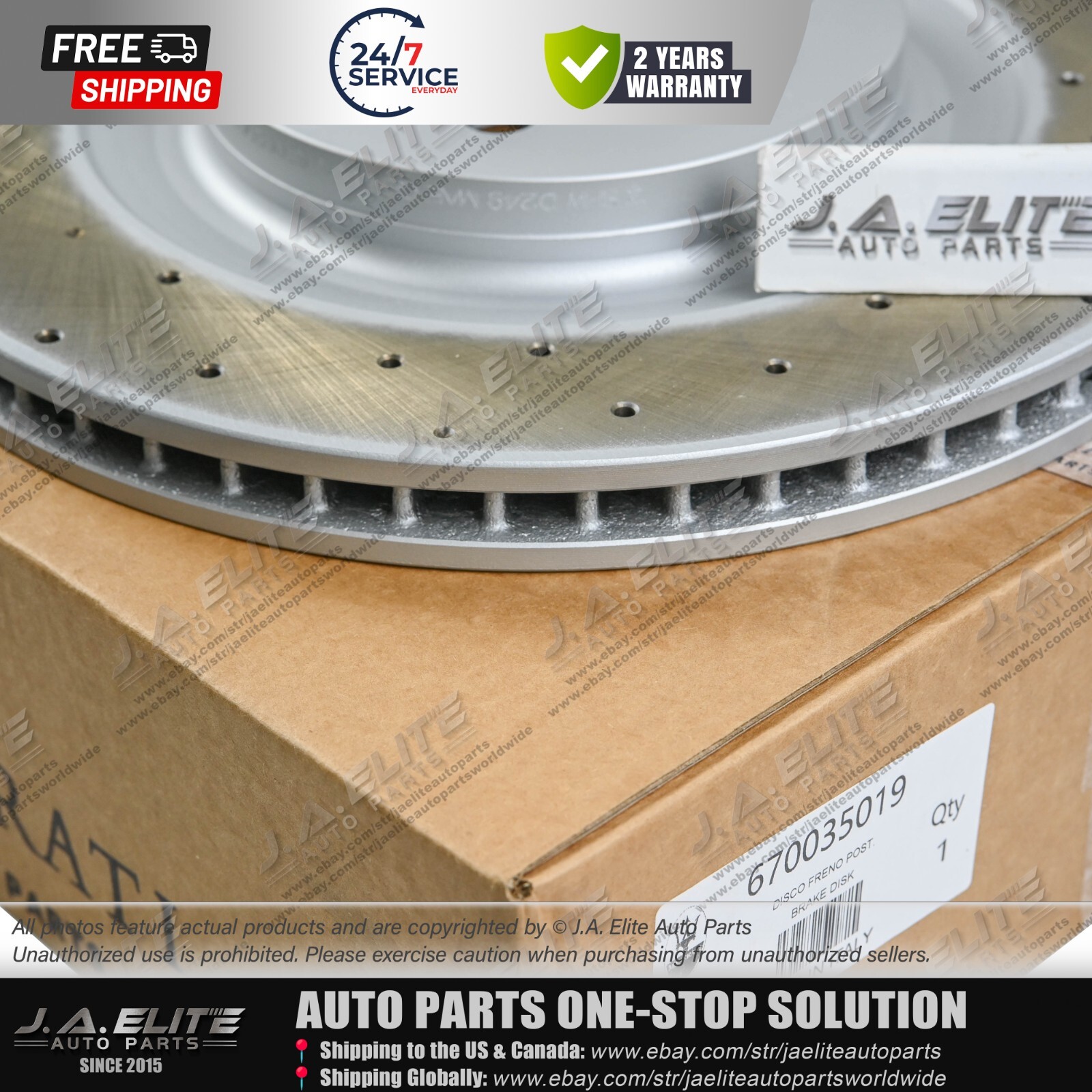 4 pcs Front Rear Brake Rotor kit With Holes for Maserati Quattroporte Ghibli 17+