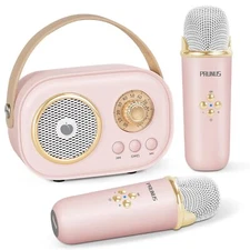 Mini Karaoke Machine for Kids&Adults,Portable Bluetooth Speaker with 2 Wirele...