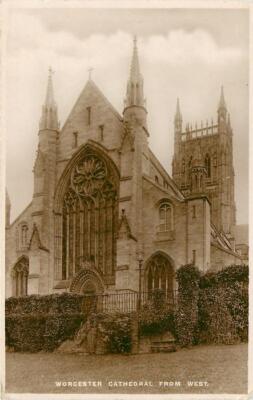 Worcester Worcestershire Worcester Cathedral From West England OLD PHOTO