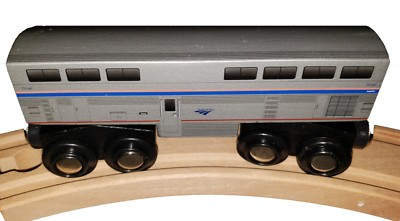 Amtrak Wooden Train Diner Dining Car 4.25'' Compatible with other Railroads