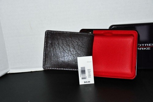Billetera plegable de cuero Roundtree & Yorke England Passcase en marrón #S15LR520 nueva con etiquetas - Imagen 3 de 3