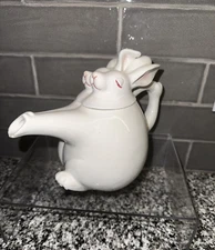 FITZ & FLOYD VINTAGE CERAMIC DANCING RABBITS TEAPOT JAPAN FF