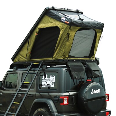 Naturnest Hardshell Roof Top Tent Triangle Car Camping Tent, Panoramic Skylight