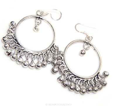 orecchini donna argento 925 anelle cerchi ciondoli campanelli - Main Image