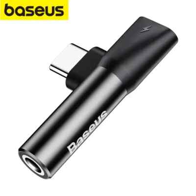 Baseus Adapter Splitter USB-C auf USB-C + 3.5mm Jack Kopfhörer Audio Konverter