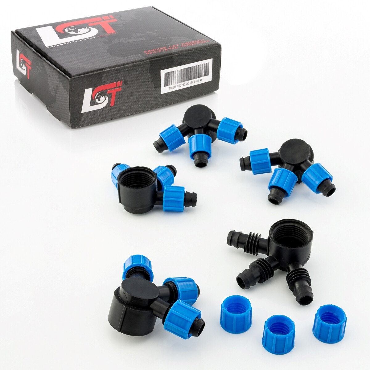 5x 3-Way Distributor PE Hose Connector Screw Connection Irrigation System 17mm