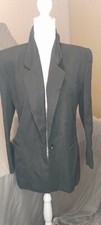 Vintage Kasper For ASL Shoulder Pads Black Blazer Size 8