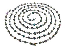 3 stopy Mystic Paw Quartz Rondelle 3-4mm Fasetowane koraliki Różaniec Czarny łańcuszek