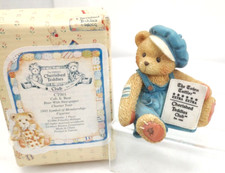 Cherished Teddies 1995 Ct001 Charter Member Cub E, Bear w/ Newspaper Figurine