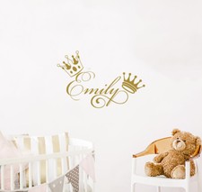 Personalized Girl Name Wall Decals Crown Vinyl Sticker Decal Nursery Decor aa312