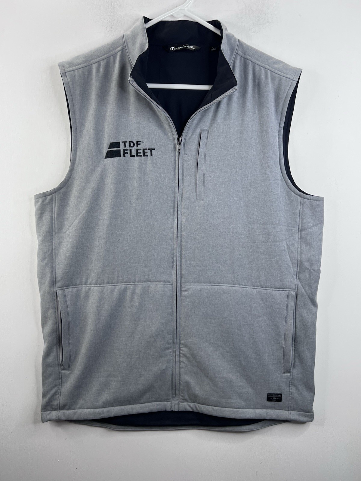 Travis Mathew Vest Men Large Gray Full Zip Performance Local Secret TDF Fleet