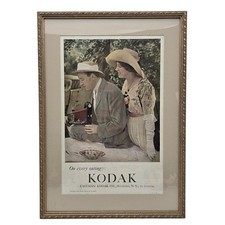 Framed 1912 MAGAZINE Advertisement In COLOR KODAK AD Folding Camera