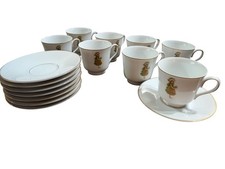 Holly Hobbie Green Girl 8 Cups and Saucers w/flaw 1974