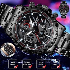 Waterproof Men's Watch Classic Stainless Steel Quartz Luminous Luxury Wristwatch