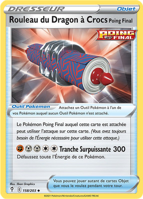 Pokemon Karte Drachenrolle mit Crocs Endfaust 158/203 Selten Evolution