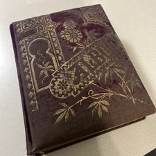 Antique  1800s Timeworn Velvet Photo Album Art Nouveau Accents