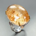 Gemstone 50 ct Natural Ghost Quartz Ring 925 Sterling Silver Size 8 /R471508