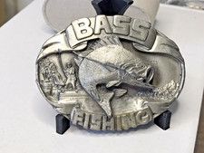 Vintage 1986 Large Mouth bass fishing belt buckle by Siskiyou
