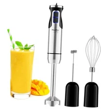  Immersion Blender Handheld - 8 Speed Stainless Blender Stick 3 Accessories