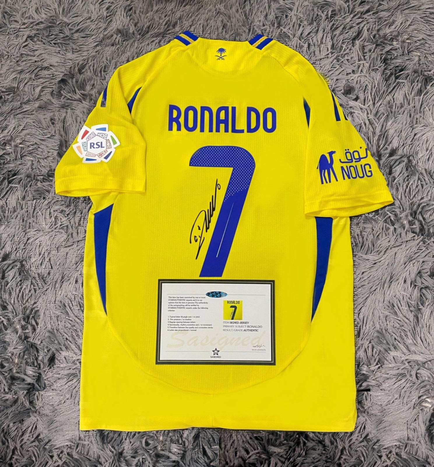 Cristiano Ronaldo PRINTED Signature Al Nassr 24/25 Home Jersey/Shirt -COA- 2024
