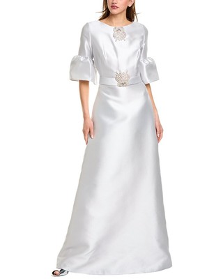 Reem Acra Trumpet Half-Sleeve Caftan Women's  S