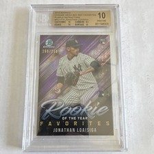 Bowman 2019 Roy Favorites Chrome Jonathan Loaisiga Purple Mojo /250 BGS 10 pop 1