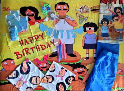 Ultimate Bob s Burgers Party Bundle  Backdrop, Balloons, Fringe Curtains & More!