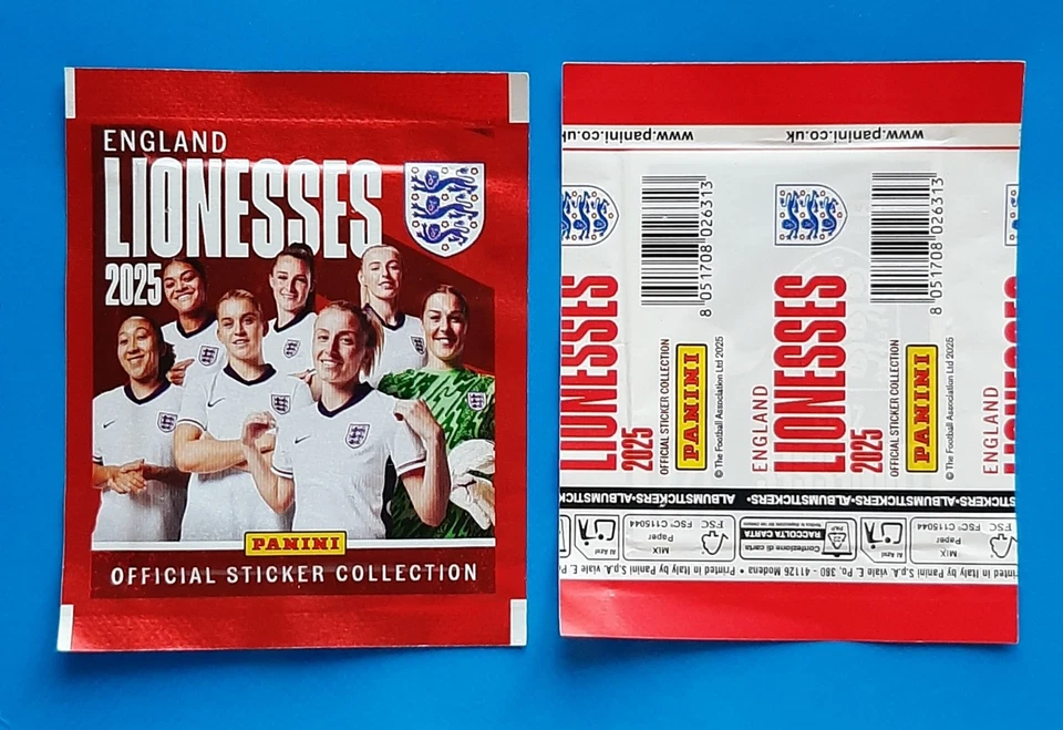 PANINI SEALED PACK ENGLAND LIONESSES 2025 POCHETTE BUSTINA SOBRE EURO WOMEN'S  - Imagen 2 de 3